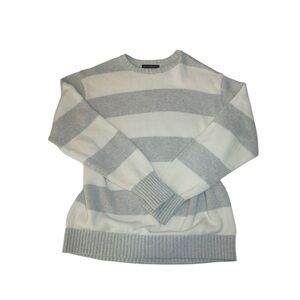 Brandy Melville Oversized Gray & White Striped Sweater